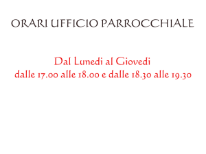 Orari Ufficio Parrocchiale